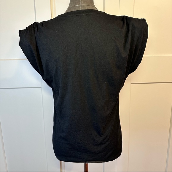 St. Roche echo padded shoulder tee black small cotton - Picture 3 of 8
